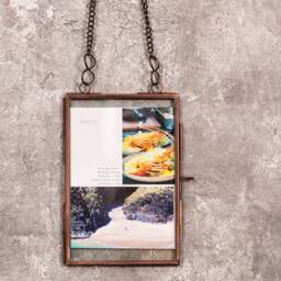 Hanging Metal Photo Frame With Chain Portrait Or Landscape 8x10 7x5 6x4 Antique Copper Finish - thumbnail 3