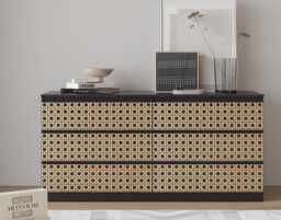 Wood Overlays For Malm, Dresser Drawer Decorative Panels, Diy Furniture Trim Kit, Rattan Pattern