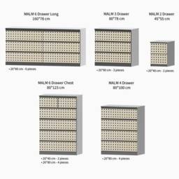 Wood Overlays For Malm, Dresser Drawer Decorative Panels, Diy Furniture Trim Kit, Rattan Pattern - thumbnail 2
