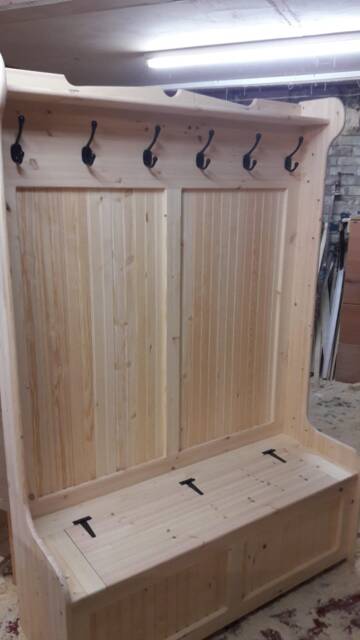 5Ft Wide Coat Rack, Boot Room, Hallway Bench, Monks Bench, Shoe Storage, Any Size Made. Delivery Cost Shown On The 2nd Photo - image 1