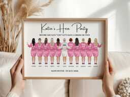 Personalized Bridal Party Print - Custom Bridesmaid Hen Gift - Digital Download Available - thumbnail 1