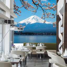 3D Wall Decal Window Mount Fuji With Cherry Blossom/Mount Mural Sticker/Cherry Blossom Wallpaper/Cherry - thumbnail 2