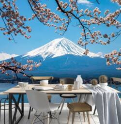 3D Wall Decal Window Mount Fuji With Cherry Blossom/Mount Mural Sticker/Cherry Blossom Wallpaper/Cherry