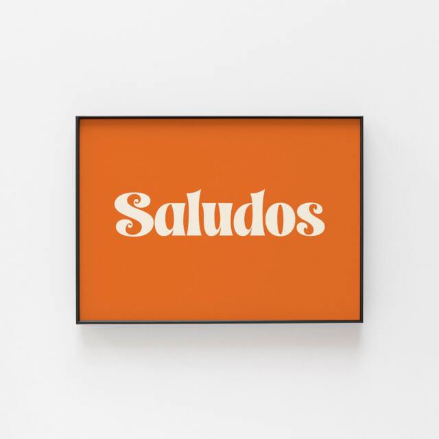 Saludos Print - Spanish Word Wall Art, Retro Typography Poster, Premium Bilingual Home D??cor, Gift For Language Lovers & Modern Interiors - image 1