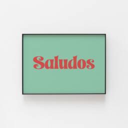 Saludos Print - Spanish Word Wall Art, Retro Typography Poster, Premium Bilingual Home D??cor, Gift For Language Lovers & Modern Interiors - thumbnail 3