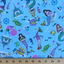 Nautical Valance - Mermaid Kitchen Curtain Farmhouse Coastal Beach House Window Topper - thumbnail 3