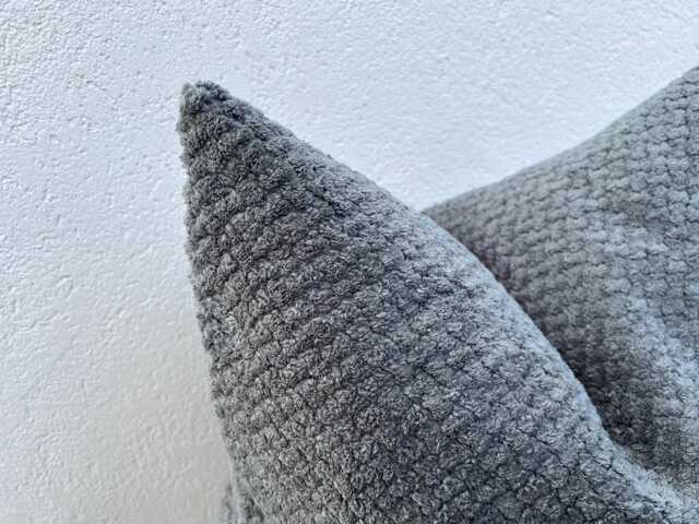 Blue Gray Boucle Throw Pillow Cover Modern Textured Cushion - All Duties Paid Usa - image 1