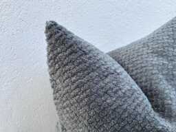 Blue Gray Boucle Throw Pillow Cover Modern Textured Cushion - All Duties Paid Usa - thumbnail 1