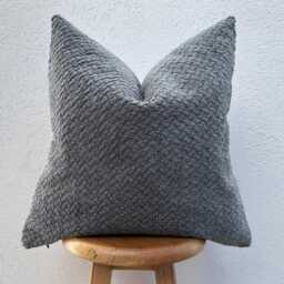 Blue Gray Boucle Throw Pillow Cover Modern Textured Cushion - All Duties Paid Usa - thumbnail 4