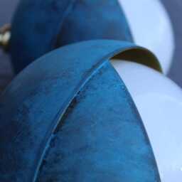 Blue Patina Brass Globe Pendant Light Modern Industrial Hanging Lamp - thumbnail 3