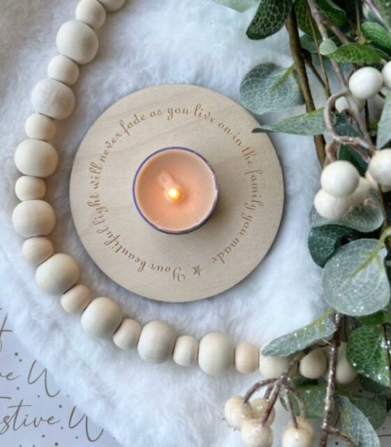 Your Beautiful Light Will Never Fade Tea Light Holder, Loving Memory, Memorial Candle, Remembrance Miss You, Sorry For Loss - image 1