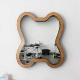 Personalised Dog Bone Mirror, Wood Veneer Frame, Recyclable Acrylic, Custom Sizes - thumbnail 3
