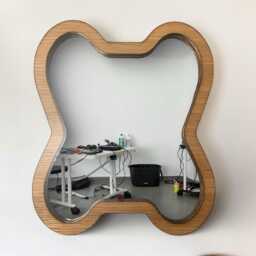 Personalised Dog Bone Mirror, Wood Veneer Frame, Recyclable Acrylic, Custom Sizes - thumbnail 2