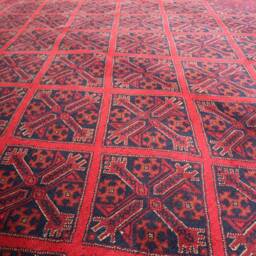 8'3x11'8 Red Area Rug - Afghan Khal Mohammadi Hand Knotted Veg Dyes Wool Oriental Geometric Patterns Turkmen Tribal Bedroom - thumbnail 3