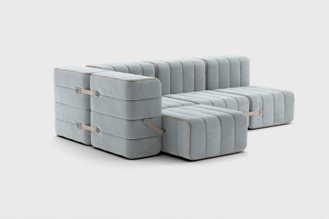 Modular Sofa - Curt Set 9 Bed, Large Floor Sofa, Removable Covers, Flexible Seating, Barcelona Fabric - image 1