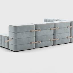 Modular Sofa - Curt Set 9 Bed, Large Floor Sofa, Removable Covers, Flexible Seating, Barcelona Fabric - thumbnail 2