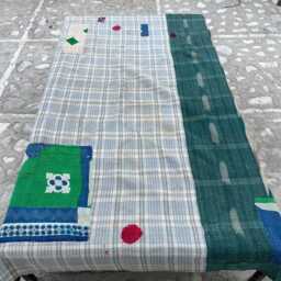 Handmade Patchwork Reversible Block Print Cotton Kantha Quilt Ethnic Bedspread - thumbnail 4