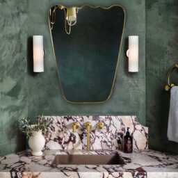 Wavy Mirror - Bathroom Mirror, Brass Handmade Irregular Wall - thumbnail 2