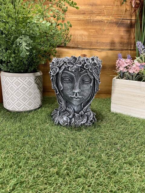 Stone Garden Female Bust Planter Plant Pot Statue Ornament - image 1