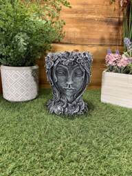 Stone Garden Female Bust Planter Plant Pot Statue Ornament - thumbnail 1