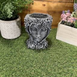 Stone Garden Female Bust Planter Plant Pot Statue Ornament - thumbnail 2