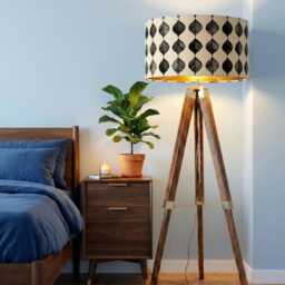 Handmade By Order Luxury Grey Charcoal Leaf Pattern On Beige Velvet Lamp Shade Pendant Light All Shapes & Sizes Available - thumbnail 2