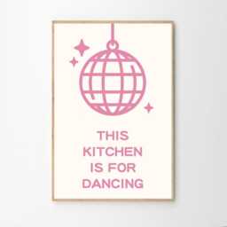 This Kitchen Is For Dancing Disco Art Canvas Poster, Trendy Wall Art, Apartment Aesthetic Decor, Retro Home Printed Gift - thumbnail 2