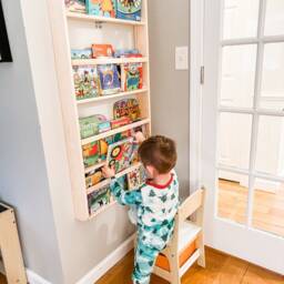 Kids Bookshelf, Montessori Baby Nursery Bookcase, Decor, Gift For - thumbnail 3