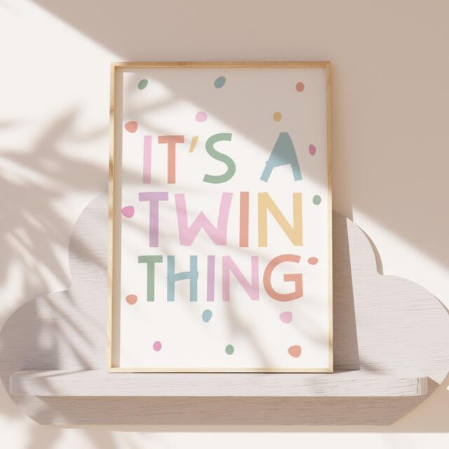 Twins Wall Art, Bedroom Prints, Sister Rainbow Girls Bedroom, Decor, Room, Playroom - image 1
