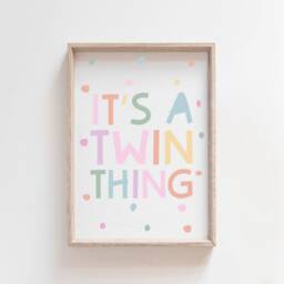 Twins Wall Art, Bedroom Prints, Sister Rainbow Girls Bedroom, Decor, Room, Playroom - thumbnail 2