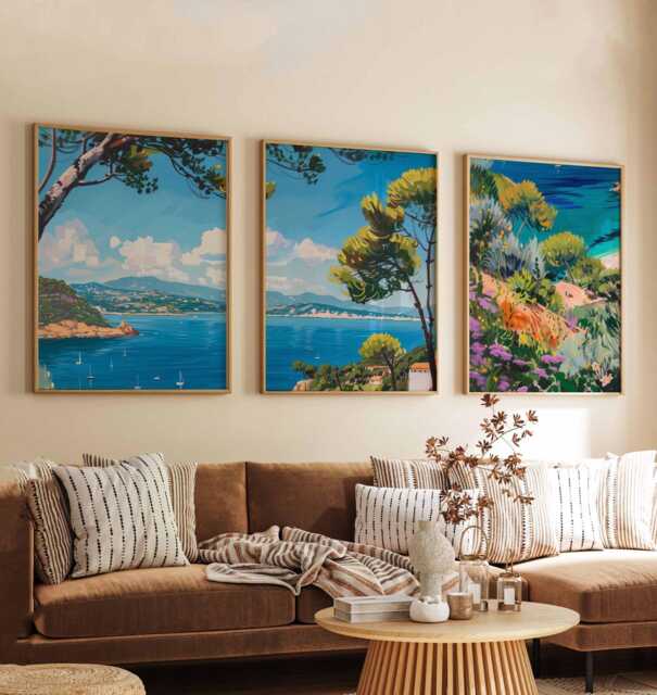 Set Of 3 Costa Brava Posters, Spain Prints, Mediterranean Wall Art Set, Spanish Coastal Beach Europe Decor - image 1