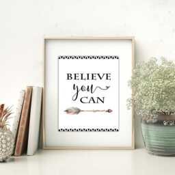Tribal Boho Wall Art Believe You Can Print - 8x10, Digital Download - thumbnail 3