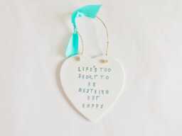 Happiness Inspiring Life Quote Plaque Mindfulness Heart Sign Positive Motivating Meaningful Friends Family Gift - thumbnail 1