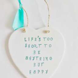Happiness Inspiring Life Quote Plaque Mindfulness Heart Sign Positive Motivating Meaningful Friends Family Gift - thumbnail 2