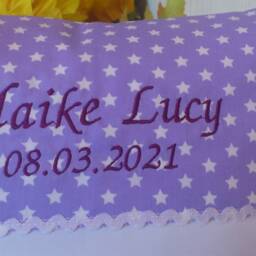 Pillow With Name For Birth - Baby Clothesline Purple Stars - thumbnail 4