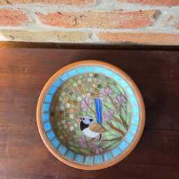 Superb Fairy Wren Mosaic Stained Glass Outdoor Birdbath Native Bees & Birds Garden Decor Best Friend Gift Give Love - thumbnail 4
