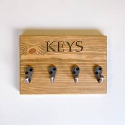 Key Hook Rail - Handmade Holder Pine Storage Hooks Personalised Homeware - thumbnail 3