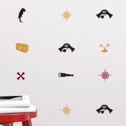 Pirate Icons Wall Decals - Kids Room Decor, Removable Vinyl Stickers - thumbnail 1