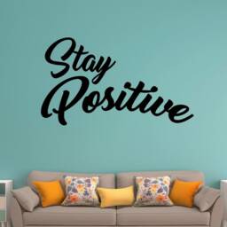 Stay Positive Vinyl Wall Decal Uplifting Positivity Sticker Happy Quote Color Choice 18120 - thumbnail 1