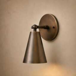 Brass Wall Light, Adjustable Cone Sconce For Modern Interiors - thumbnail 1