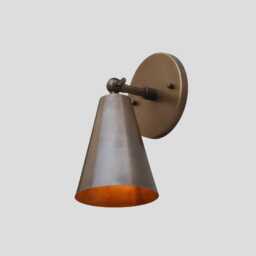 Brass Wall Light, Adjustable Cone Sconce For Modern Interiors - thumbnail 2