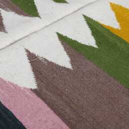 Colorful Flatweave Moroccan Rug Handmade Wool Berber Carpet - 9, 5x6, 2 Ft - thumbnail 3