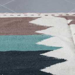 Colorful Flatweave Moroccan Rug Handmade Wool Berber Carpet - 9, 5x6, 2 Ft - thumbnail 4