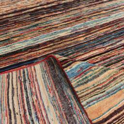 5x7 Afghan Striped Rug, Multicolor Hand Knotted Wool Area Natural Vegetable Dyes Oriental Rug For Bedroom, Office, Living Room - thumbnail 4