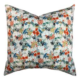 Rifle Paper Co. Bon Voyage Meadow in Flax Metallic Canvas Fabric Pillow Cover - thumbnail 2