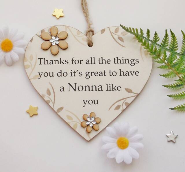 Thanks For All The Things You Do It's Great To Have A Nonna Like Wooden Plaque 13cm X 12.5 - image 1