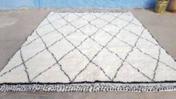 Authentic Moroccan Rug Beni Ourain Handmade 100% Wool , Area Rugs Azilal Carpet Floor , Promo - thumbnail 1