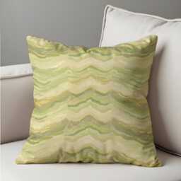 Earthy Wave Cushion Cover, Abstract Green & Beige Pillowcase, Organic Flow Pattern Throw Pillow Calming Natural Home Accent - thumbnail 4