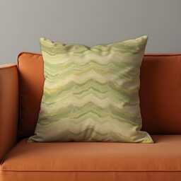 Earthy Wave Cushion Cover, Abstract Green & Beige Pillowcase, Organic Flow Pattern Throw Pillow Calming Natural Home Accent - thumbnail 1