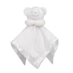 Personalised Baby Teddy Bear Head Comforter Taggy Blanket Tags Gift With Silk Backing - thumbnail 3